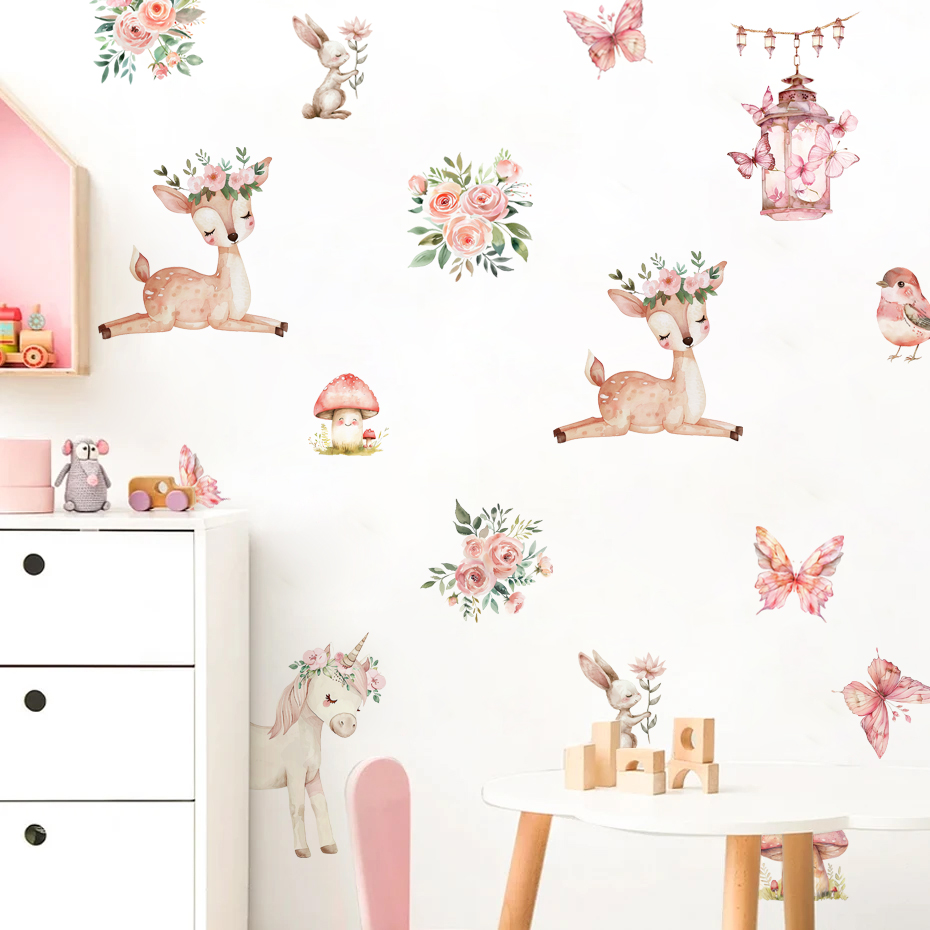 Baby Girl Nursery Quotes - Naklejki ścienne z motywem piękne jelenie