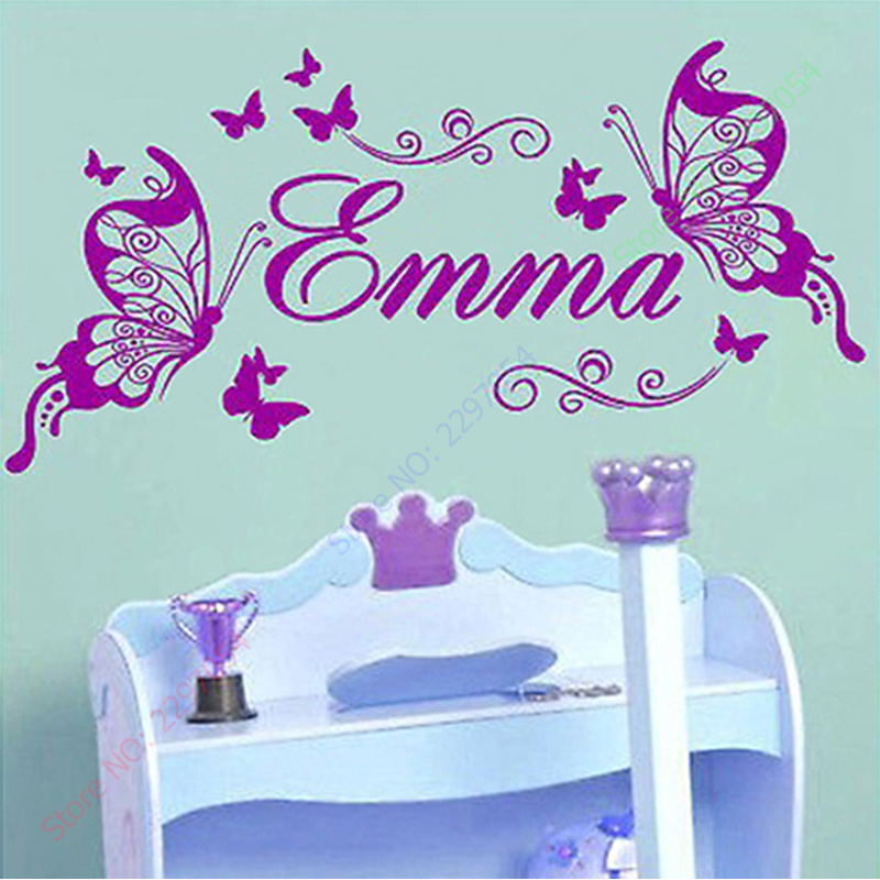 Baby Girl Nursery Quotes - Nowe motyle spersonalizowana nazwa Vinyl Butterfly