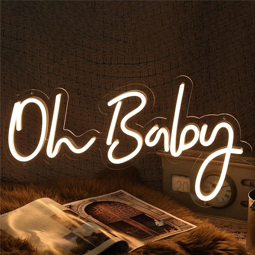 Baby Nursery Wall Lights - Neonowy Znak LED Oh Baby, Lampka