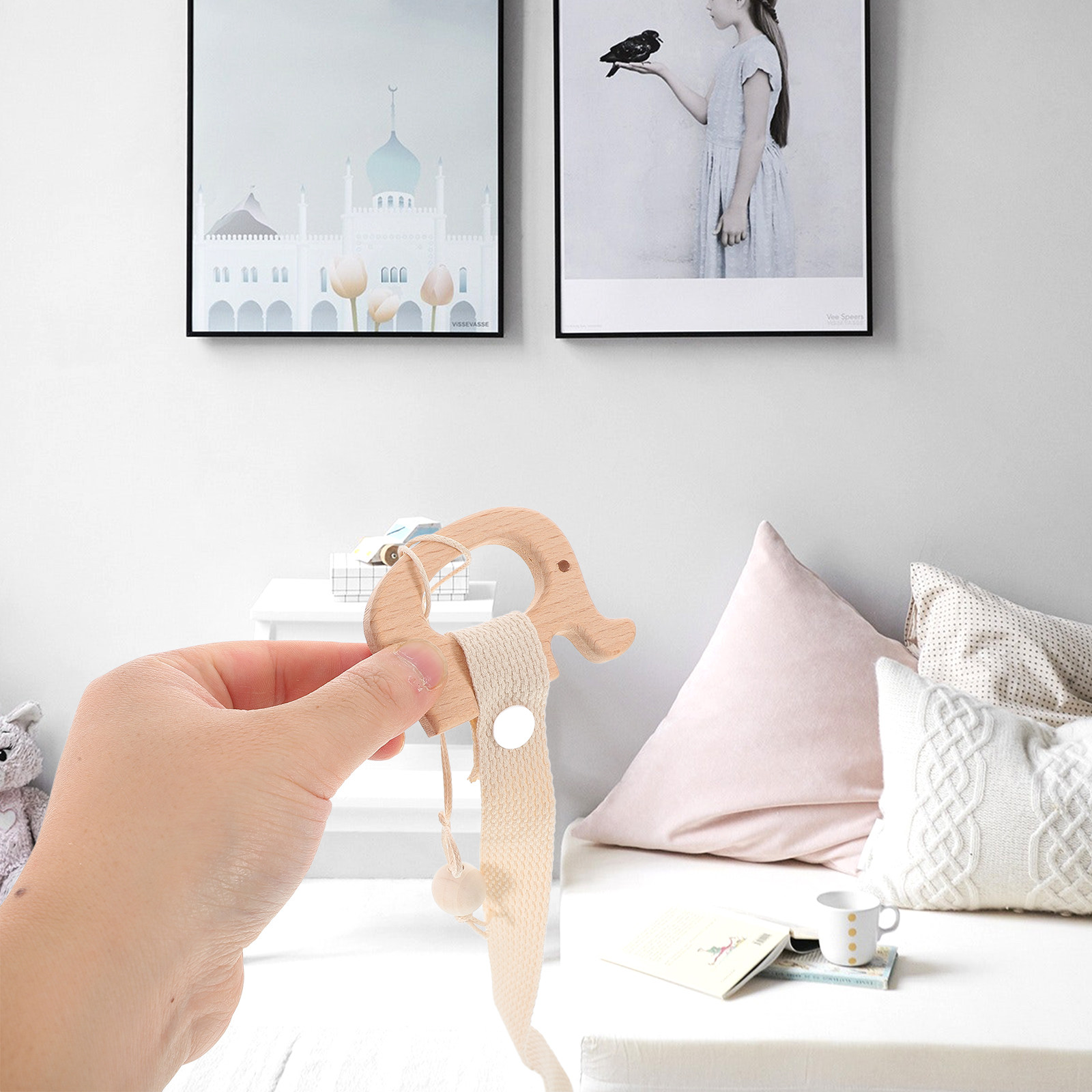 Uroczy, drewniany organizer na – Baby Nursery Decor Girl recenzja i cena